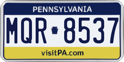 PA license plate MQR8537