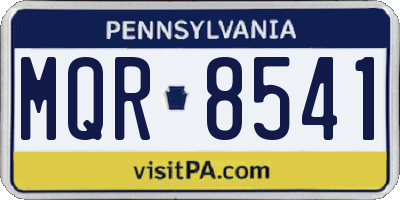 PA license plate MQR8541