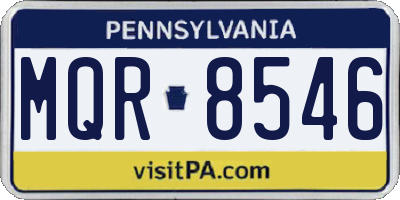 PA license plate MQR8546