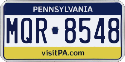 PA license plate MQR8548