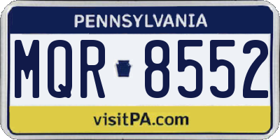PA license plate MQR8552