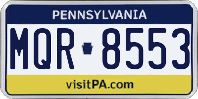 PA license plate MQR8553