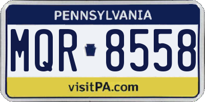 PA license plate MQR8558