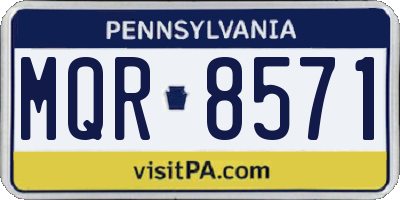 PA license plate MQR8571