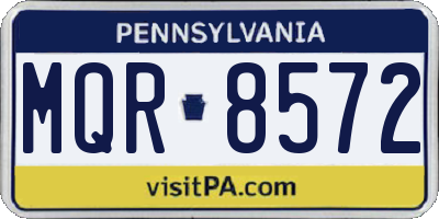 PA license plate MQR8572