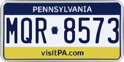 PA license plate MQR8573
