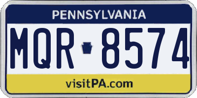 PA license plate MQR8574