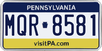 PA license plate MQR8581