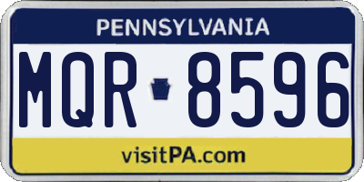 PA license plate MQR8596