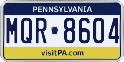 PA license plate MQR8604