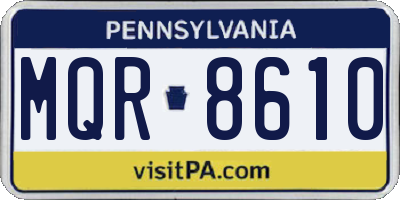 PA license plate MQR8610