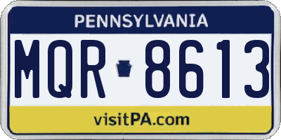 PA license plate MQR8613