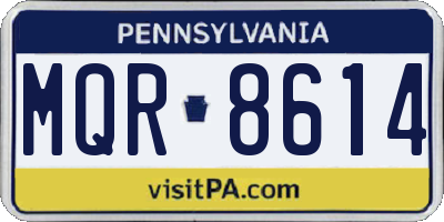 PA license plate MQR8614