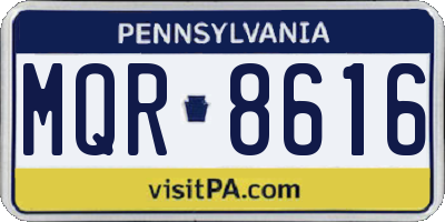 PA license plate MQR8616