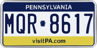 PA license plate MQR8617