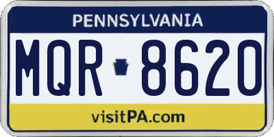 PA license plate MQR8620