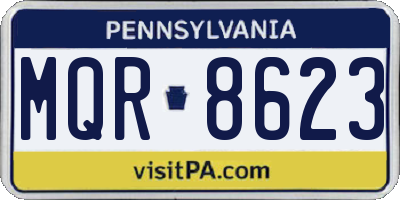 PA license plate MQR8623