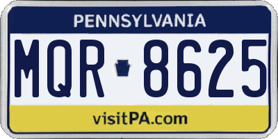PA license plate MQR8625