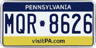 PA license plate MQR8626