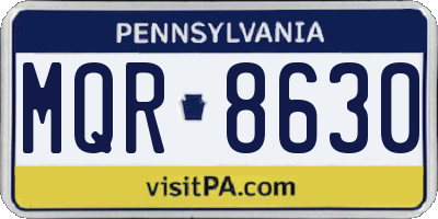 PA license plate MQR8630