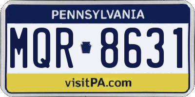 PA license plate MQR8631