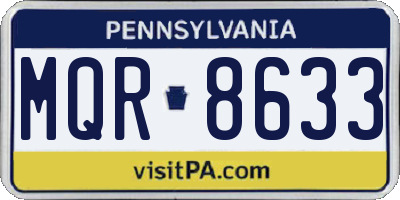 PA license plate MQR8633