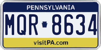 PA license plate MQR8634