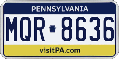 PA license plate MQR8636