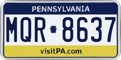 PA license plate MQR8637