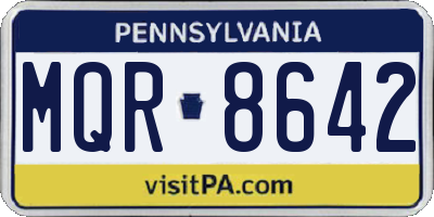 PA license plate MQR8642