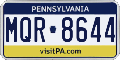 PA license plate MQR8644