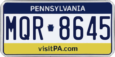 PA license plate MQR8645