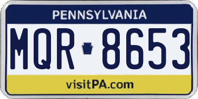 PA license plate MQR8653
