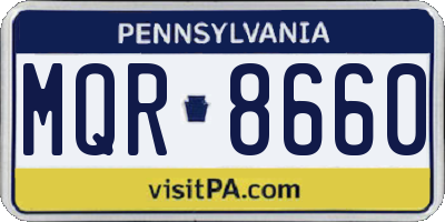 PA license plate MQR8660