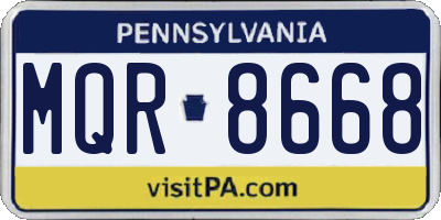 PA license plate MQR8668