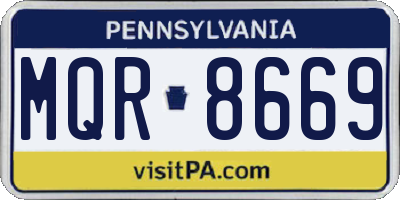 PA license plate MQR8669
