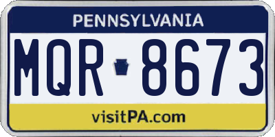 PA license plate MQR8673