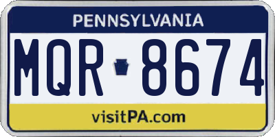 PA license plate MQR8674