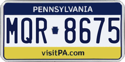 PA license plate MQR8675