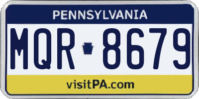 PA license plate MQR8679