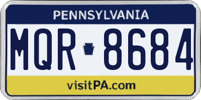 PA license plate MQR8684