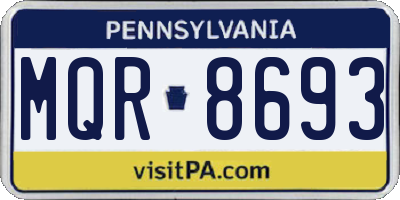 PA license plate MQR8693