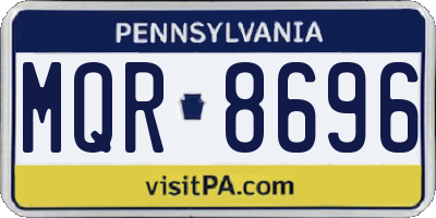 PA license plate MQR8696