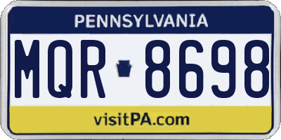 PA license plate MQR8698