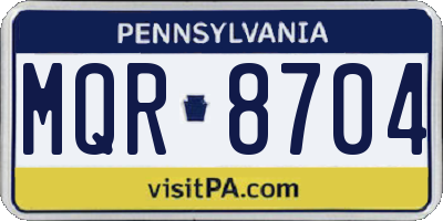 PA license plate MQR8704