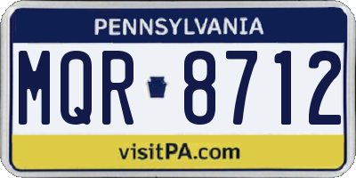 PA license plate MQR8712