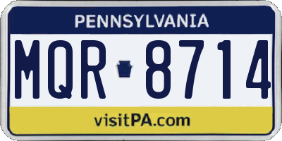 PA license plate MQR8714