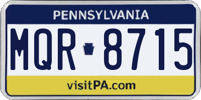 PA license plate MQR8715