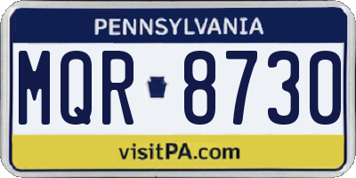 PA license plate MQR8730
