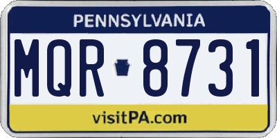 PA license plate MQR8731